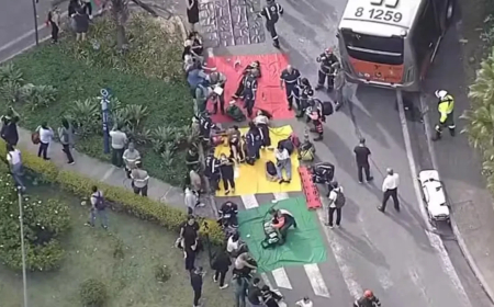 Ônibus bate em dez veículos e deixa 13 pessoas feridas na Raposo Tavares, em São Paulo; vídeo