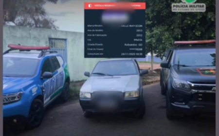 Veículo furtado é recuperado pela CPE e Polícia Militar em Rubiataba