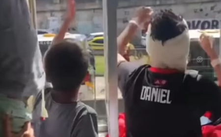 Crianças internadas em hospital no Rio de Janeiro apoiam jogadores do Flamengo no “AeroFla”