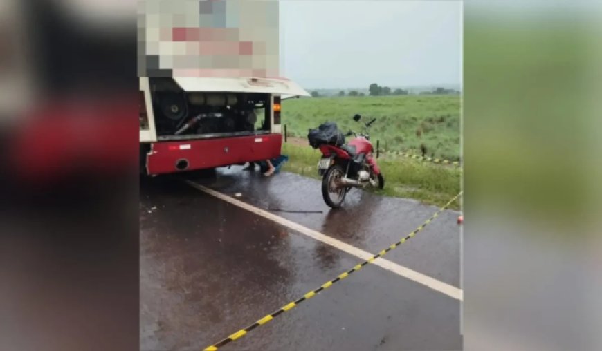 Motociclista morre ao bater na traseira de ônibus na GO-164, entre Mozarlândia e Araguapaz