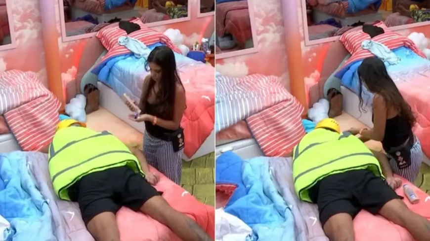 Mulher de Alberto Cowboy reage a massagem de Gabriela no BBB 26; veja