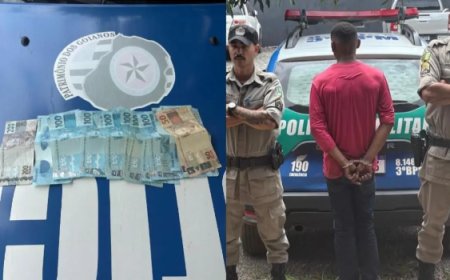 Homem é preso em flagrante ao furtar R$ 2,1 mil em banheiro de comércio em Estrela do Norte