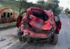 Capotamento na BR-153 deixa quatro feridos próximo ao trevo de Itapaci