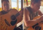 Vídeo mostra Leonardo autografando violão que será leiloado nesta quarta em festa de igreja de Goianésia