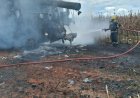 Idoso escapa ileso após colheitadeira pegar fogo e destruir maquinário em Formosa