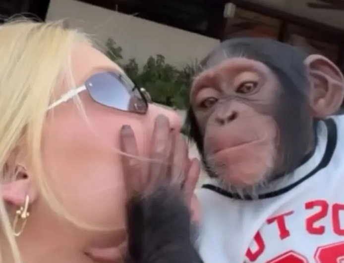 ‘Que pegada’: Virginia beija macaco na boca em Dubai