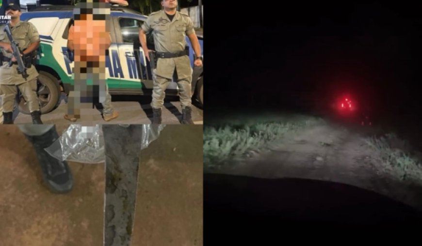Polícia Militar prende suspeito após esfaqueamento entre irmãos na zona rural de Jaraguá
