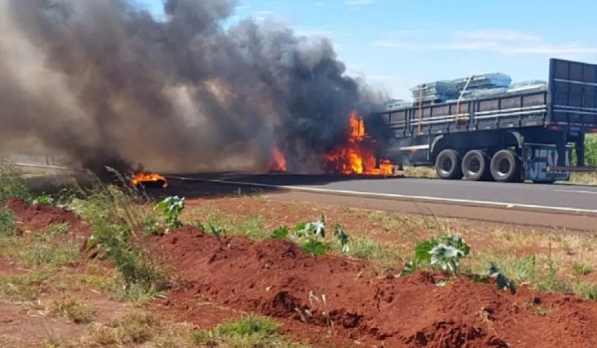 Motorista de carreta morre carbonizado após perseguição policial em Rio Verde
