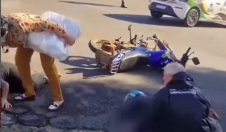 Carro e moto colidem na região central de Ceres nesta terça feira