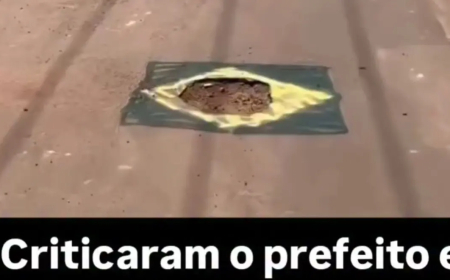 Em clima de Copa do Mundo, moradores pintam buracos nas ruas com cores do Brasil; vídeo