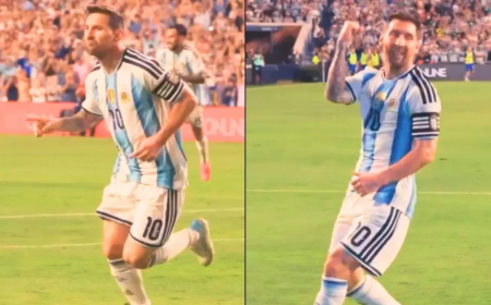 Messi volta à Argentina e marca gol no 2º toque na bola