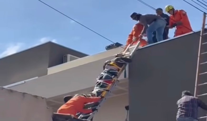 Vítima de choque elétrico é resgatada pelos Bombeiros em Carmo do Rio Verde