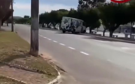 Van colide contra árvore na Avenida Brasil, em Ceres