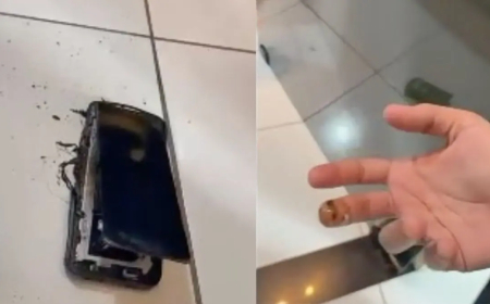 Celular esquenta no colo de adolescente, explode e causa princípio de incêndio em Porangatu