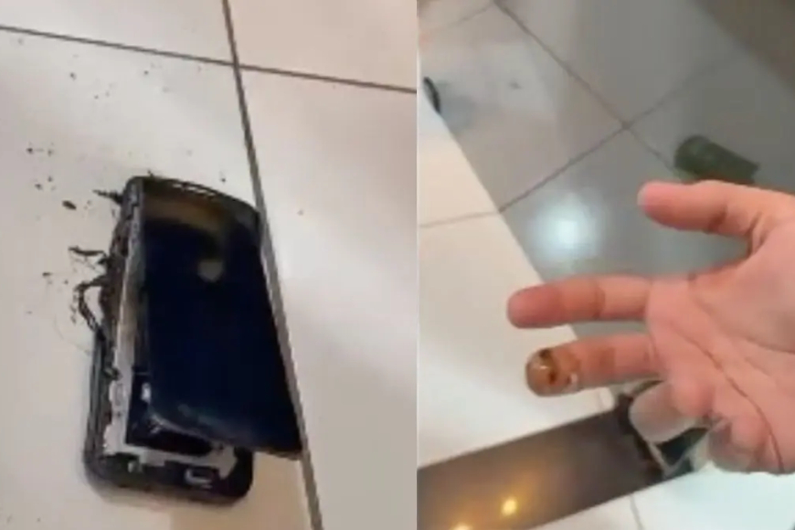 Celular esquenta no colo de adolescente, explode e causa princípio de incêndio em Porangatu