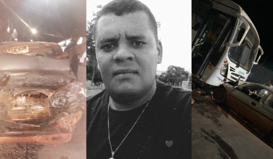 Acidente entre ônibus e carro termina com uma morte em Rubiataba