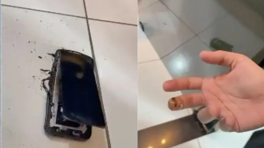 Celular esquenta no colo de adolescente, explode e causa princípio de incêndio em Porangatu